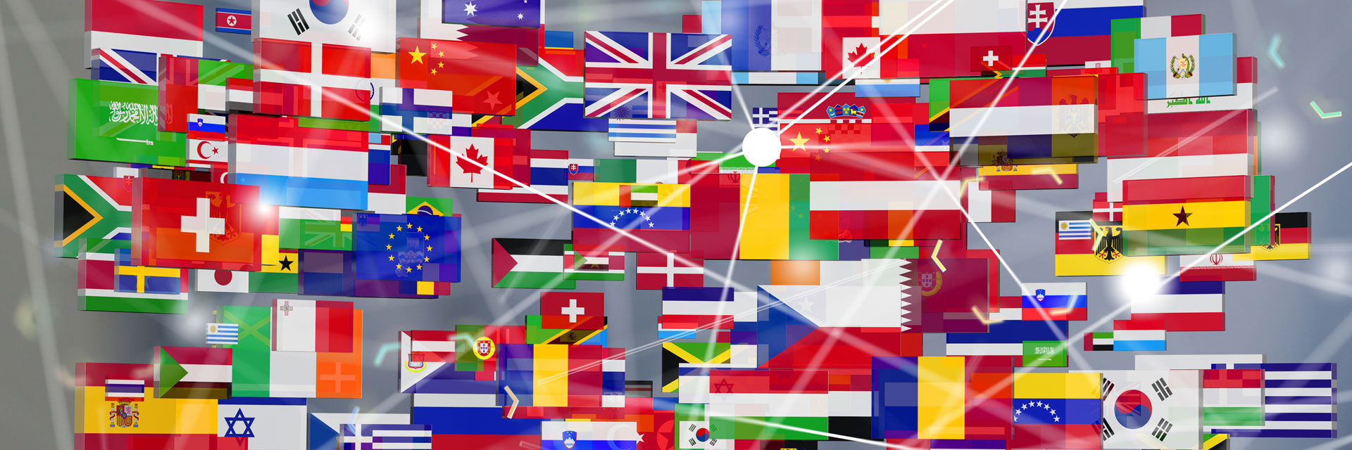 abstract image containing flags of the world