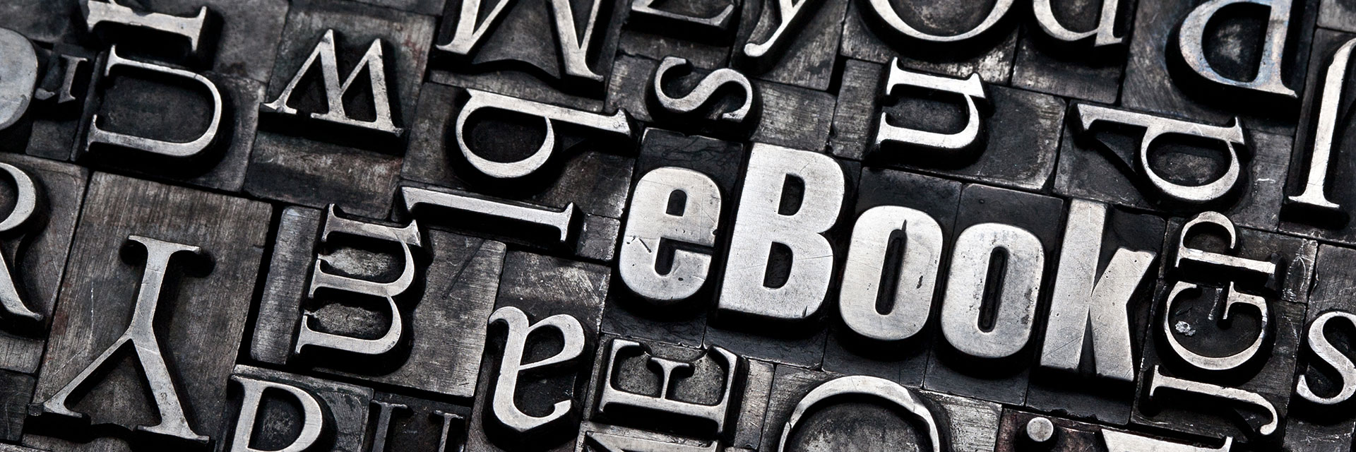 movable type spelling out "ebook"