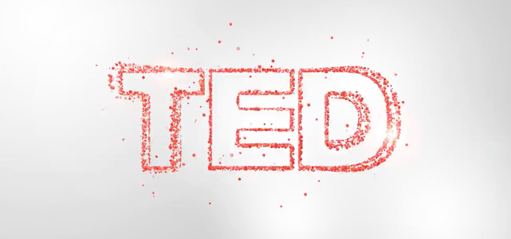 TEDx logo being formed from red dots